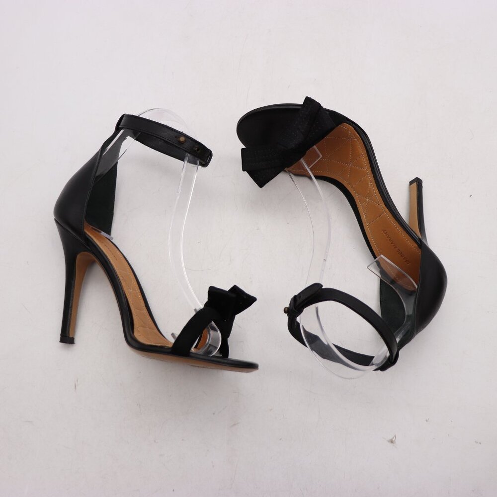 Isabel Marant Velvet Leather Ki Gong Pump Women's Size EU 37 Black High Heels - Picture 6 of 11